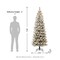 11FT/9FT/7.5FT Pre-Lit Flocked Pine Artificial Christmas Pencil Tree with LED Lights, 9 Functional Warm White/Multi-color, remote controller